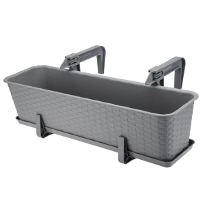 Uchwyt do doniczki balkonowej RATTAN komplet szare